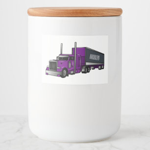 Etiqueta Para Comida Ilustracion de personalizado de camiones semirremo