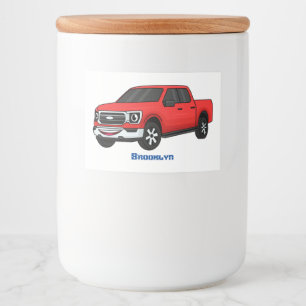Etiqueta Para Comida Ilustracion de personalizado de camioneta roja