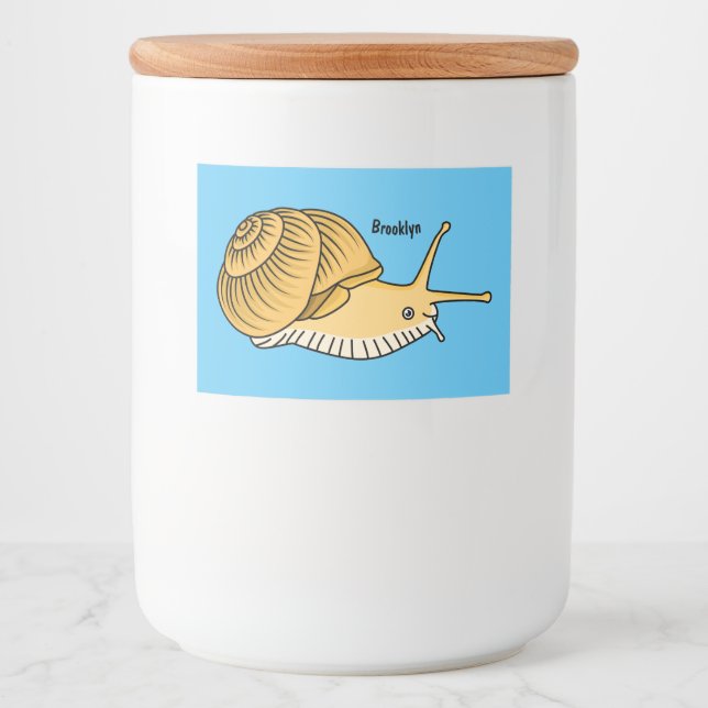 Etiqueta Para Comida Ilustracion de personalizado de caracol amarillo (Anverso)