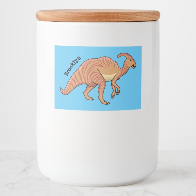 Etiqueta Para Comida Ilustracion de personalizado de dinosaurios de par (Anverso)