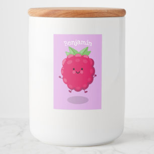 Etiqueta Para Comida Ilustracion de personalizado de frambuesa alegre