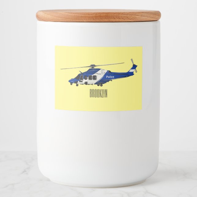 Etiqueta Para Comida Ilustracion de personalizado de helicópteros de la (Anverso)