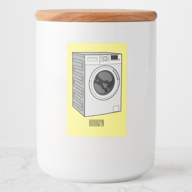 Etiqueta Para Comida Ilustracion de personalizado de lavadora (Anverso)