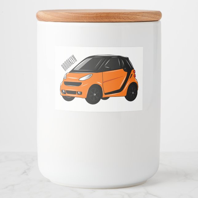 Etiqueta Para Comida Ilustracion de personalizado de micro coches (Anverso)