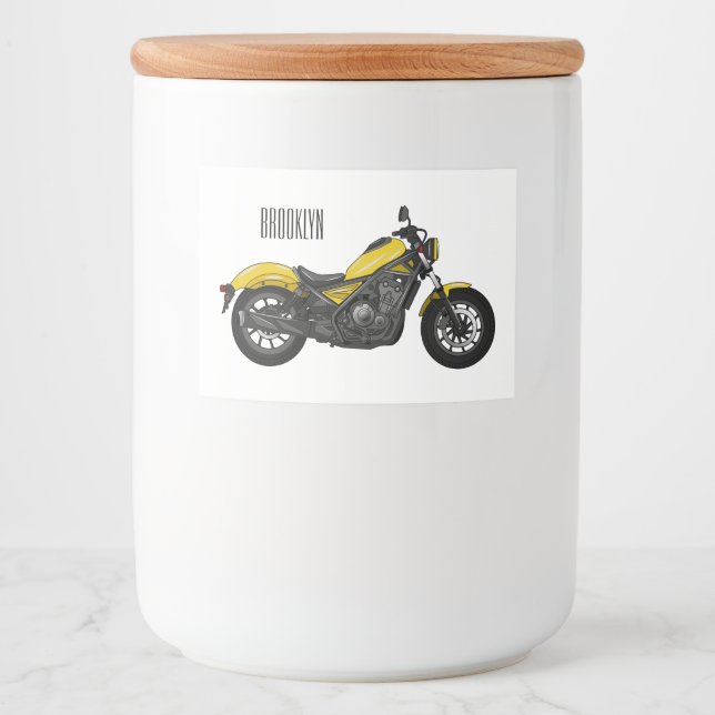 Etiqueta Para Comida Ilustracion de personalizado de motocicleta de cru (Anverso)