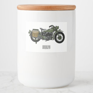 Etiqueta Para Comida Ilustracion de personalizado de motocicleta de cru