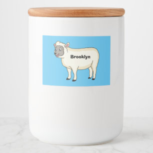 Etiqueta Para Comida Ilustracion de personalizado de ovejas alegres