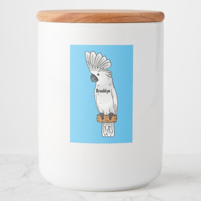 Etiqueta Para Comida Ilustracion de personalizado de pájaro de paraguas (Anverso)