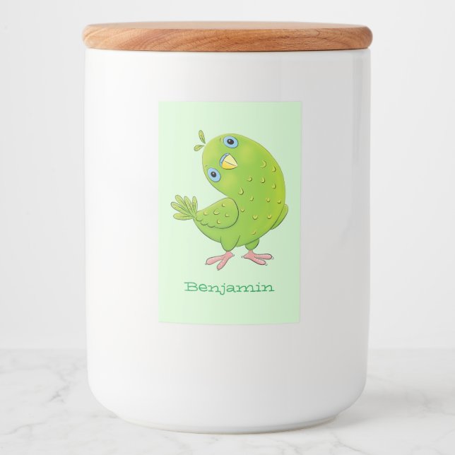 Etiqueta Para Comida Ilustracion de personalizado de paracaídas verde l (Anverso)