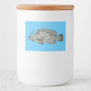 Etiqueta Para Comida Ilustracion de personalizado de peces de mero de j