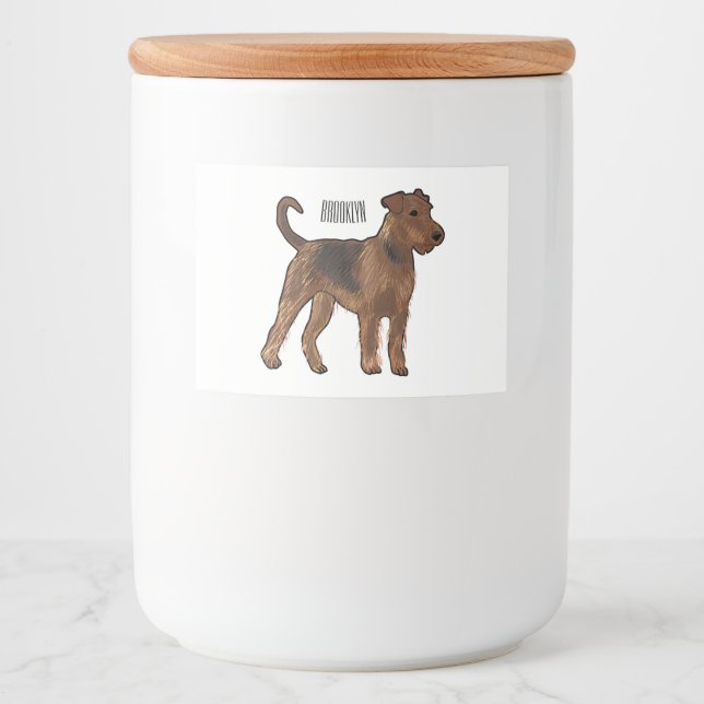Etiqueta Para Comida Ilustracion de personalizado de perro Airedale ter (Anverso)