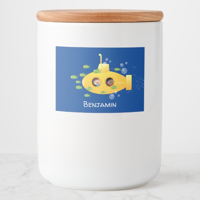 Etiqueta Para Comida Ilustracion de personalizado de pescado submarino  (Anverso)