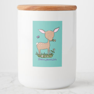 Etiqueta Para Comida Ilustracion de personalizado de venado lindo y fel