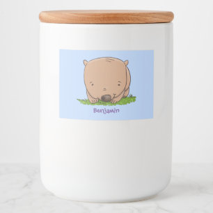 Etiqueta Para Comida Ilustracion de personalizado de wombat para bebé l