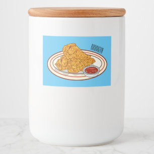 Etiqueta Para Comida Ilustracion de pollo frito personalizado