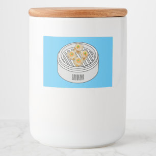Etiqueta Para Comida Ilustracion de Shumai dim sum personalizado