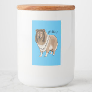 Etiqueta Para Comida Ilustracion del personalizado del perro del collie