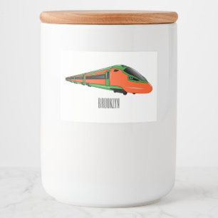 Etiqueta Para Comida Ilustracion del personalizado del tren de bala
