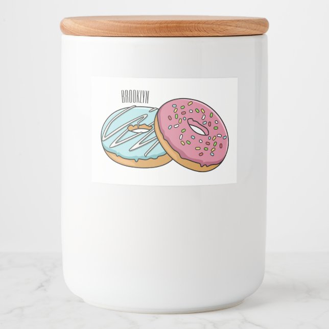 Etiqueta Para Comida Ilustracion Donut personalizado (Anverso)