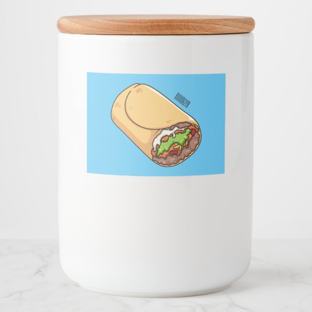 Etiqueta Para Comida Ilustracion personalizado Burrito (Anverso)