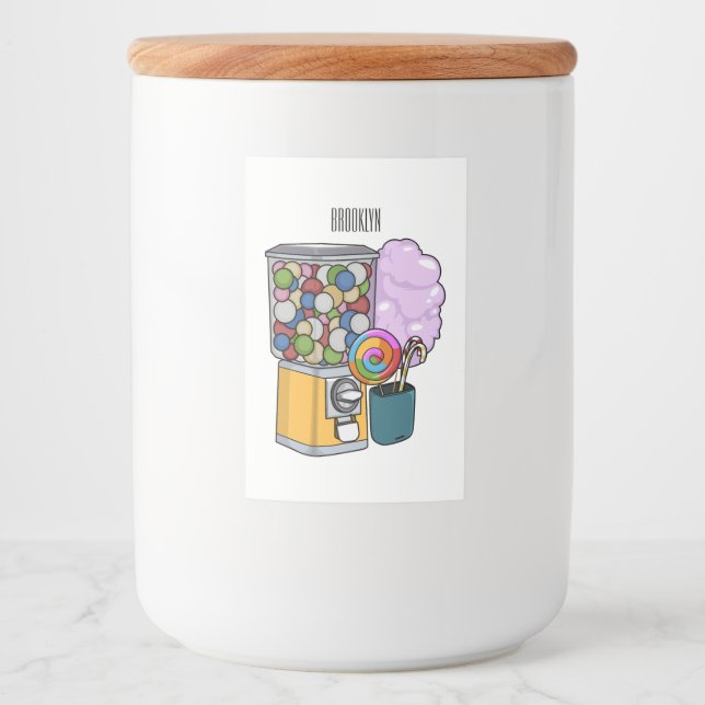 Etiqueta Para Comida Ilustracion personalizado Candy (Anverso)