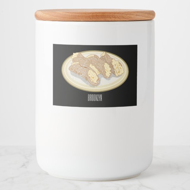 Etiqueta Para Comida Ilustracion personalizado Cannoli (Anverso)