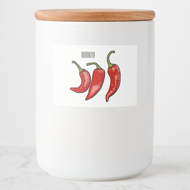 Etiqueta Para Comida Ilustracion personalizado Chili (Anverso)