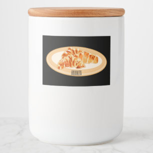Etiqueta Para Comida Ilustracion personalizado croissant