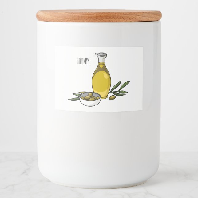 Etiqueta Para Comida Ilustracion personalizado de aceite de oliva (Anverso)