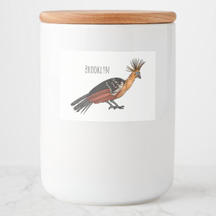 Etiqueta Para Comida Ilustracion personalizado de aves de Hoatzin