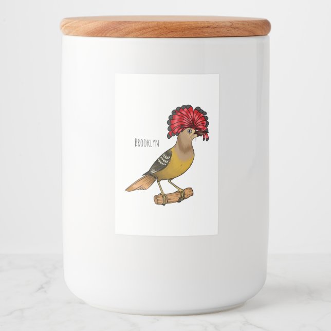 Etiqueta Para Comida Ilustracion personalizado de aves Royal flycatcher (Anverso)