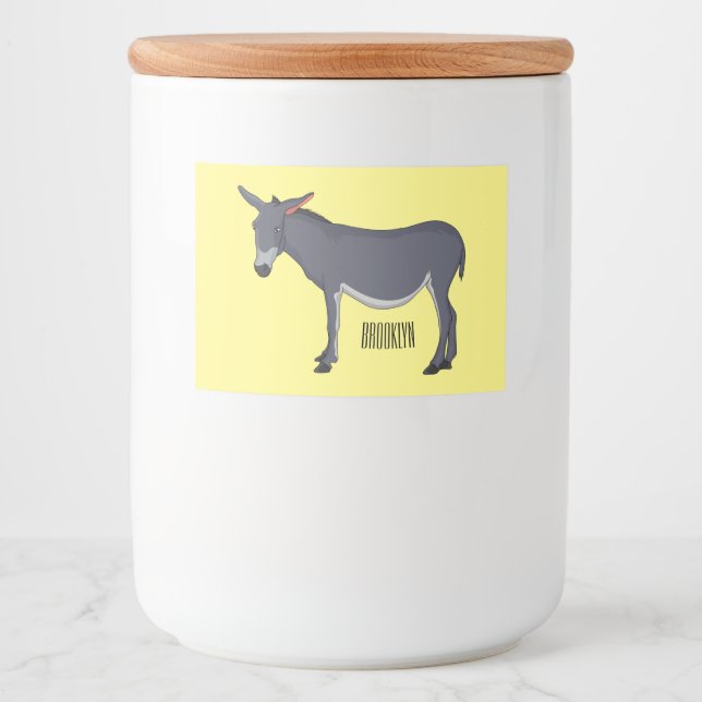Etiqueta Para Comida Ilustracion personalizado de burro (Anverso)