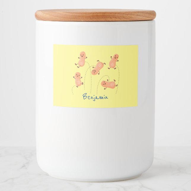 Etiqueta Para Comida Ilustracion personalizado de cacahuetes de puenteo (Anverso)