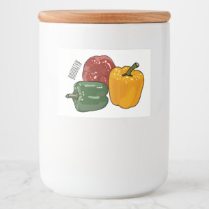 Etiqueta Para Comida Ilustracion personalizado de Capsicum