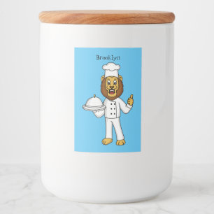 Etiqueta Para Comida Ilustracion personalizado de chef de un bonito leó