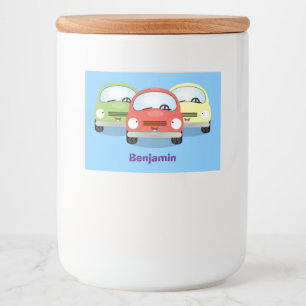 Etiqueta Para Comida Ilustracion personalizado de coches Cute kawaii
