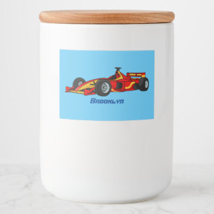 Etiqueta Para Comida Ilustracion personalizado de coches de carreras de
