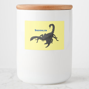 Etiqueta Para Comida Ilustracion personalizado de escorpión hambriento