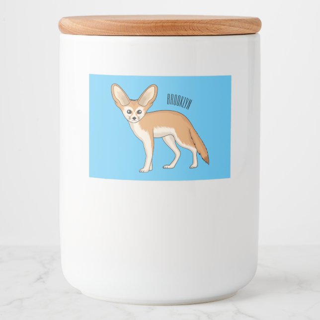 Etiqueta Para Comida Ilustracion personalizado de Fennec fox (Anverso)