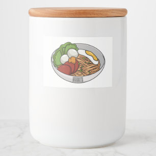 Etiqueta Para Comida Ilustracion personalizado de fideos