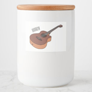 Etiqueta Para Comida Ilustracion personalizado de guitarra acústica
