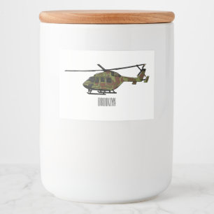 Etiqueta Para Comida Ilustracion personalizado de helicópteros del ejér