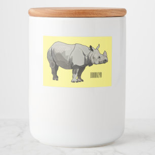 Etiqueta Para Comida Ilustracion personalizado de Javan rhinoceros