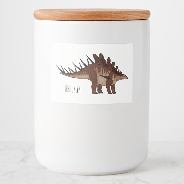 Etiqueta Para Comida Ilustracion personalizado de Kentrosaurus (Anverso)
