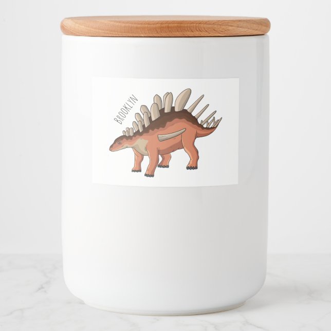 Etiqueta Para Comida Ilustracion personalizado de Kentrosaurus (Anverso)