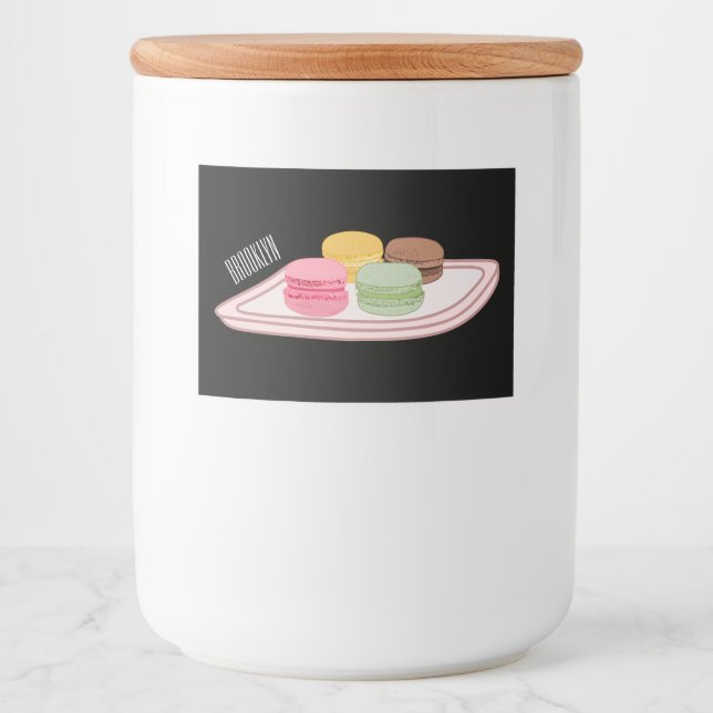 Etiqueta Para Comida Ilustracion personalizado de Macaron (Anverso)