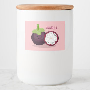 Etiqueta Para Comida Ilustracion personalizado de mangostino morado