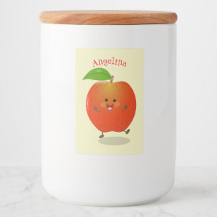 Etiqueta Para Comida Ilustracion personalizado de manzana bailando a la