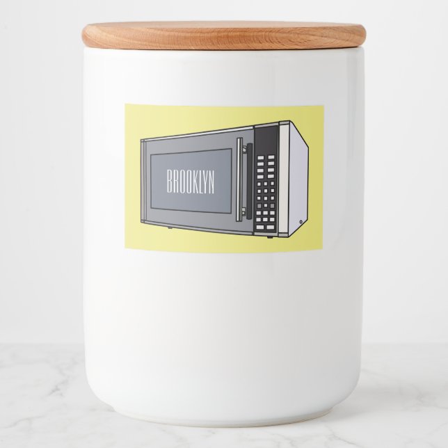 Etiqueta Para Comida Ilustracion personalizado de microondas (Anverso)