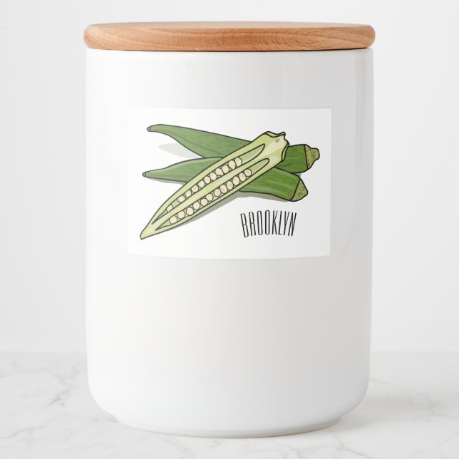 Etiqueta Para Comida Ilustracion personalizado de Okra (Anverso)